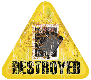 Mobile device data destruction